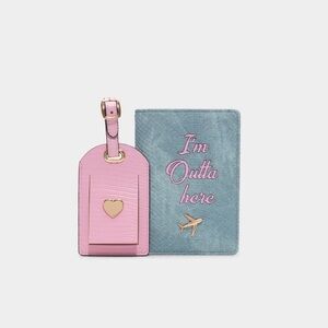 Pink and Blue Travel Set with Passport Holder and Luggage Tag -ALDO